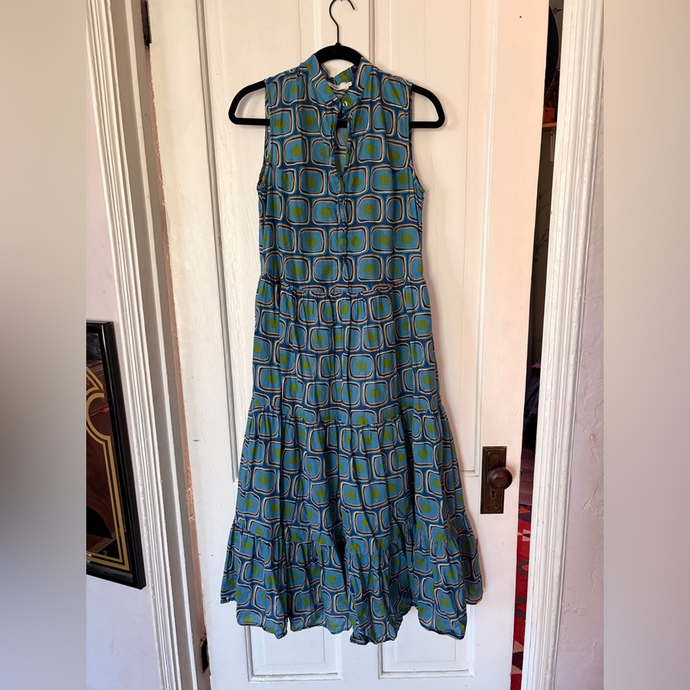 0039 Italy MCM Print Cotton Sleeveless Dress